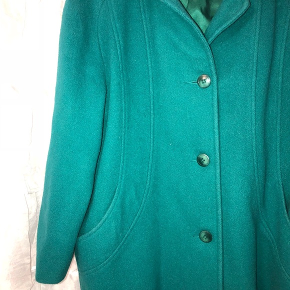 Vintage Herman Kay Pea Coat Emerald Green Size 8 - Picture 4 of 4
